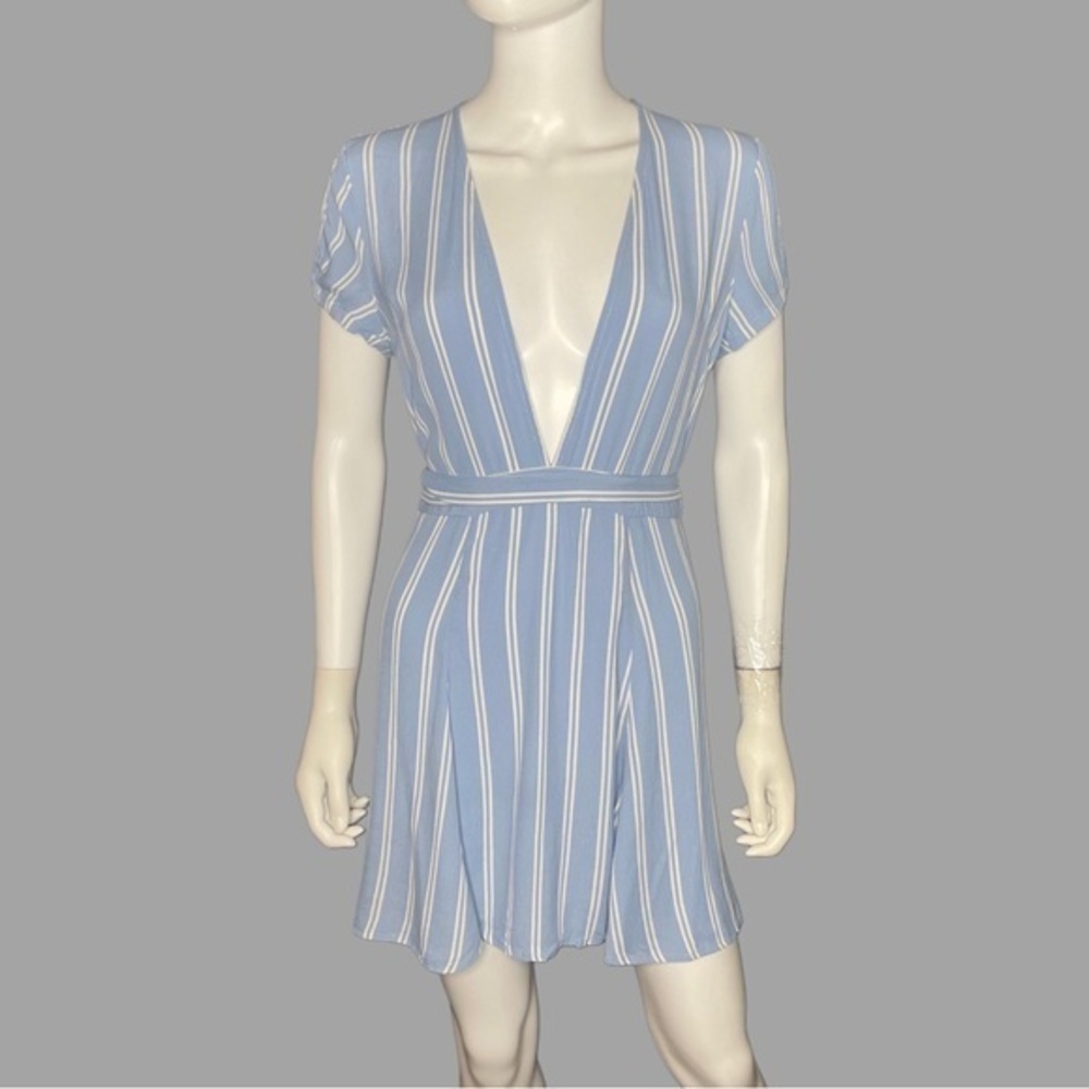 Privacy Please Revolve Minden Blue & White‎ Stripe Mini Dress